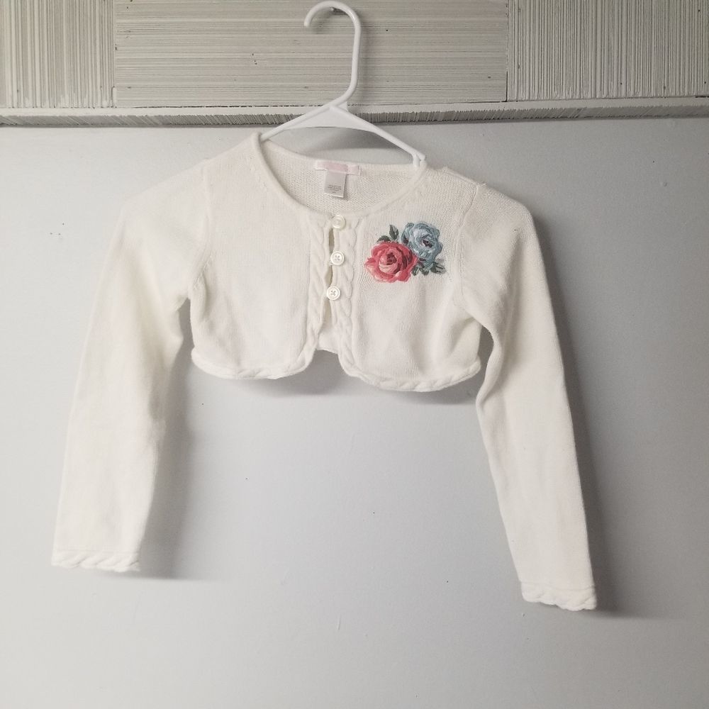 Jack and Janie rose floral cardigan 5T sweater little girls